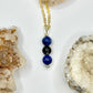 Gold Lapis and Snowflake Obsidian Necklace