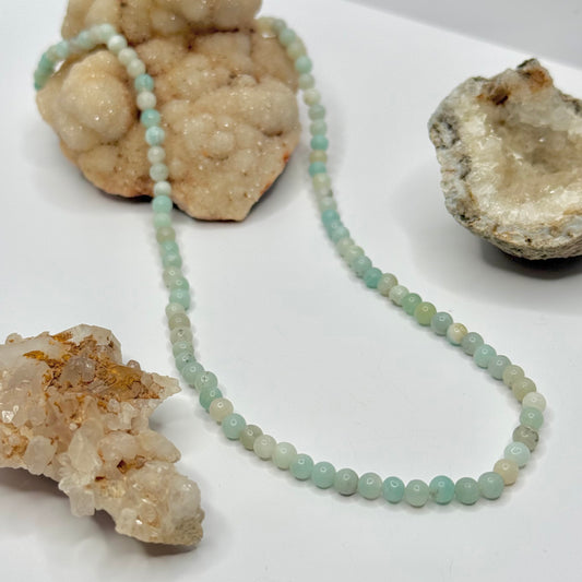 Silver Amazonite Beaded Necklace