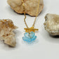 Gold Blue Flower Toggle Necklace