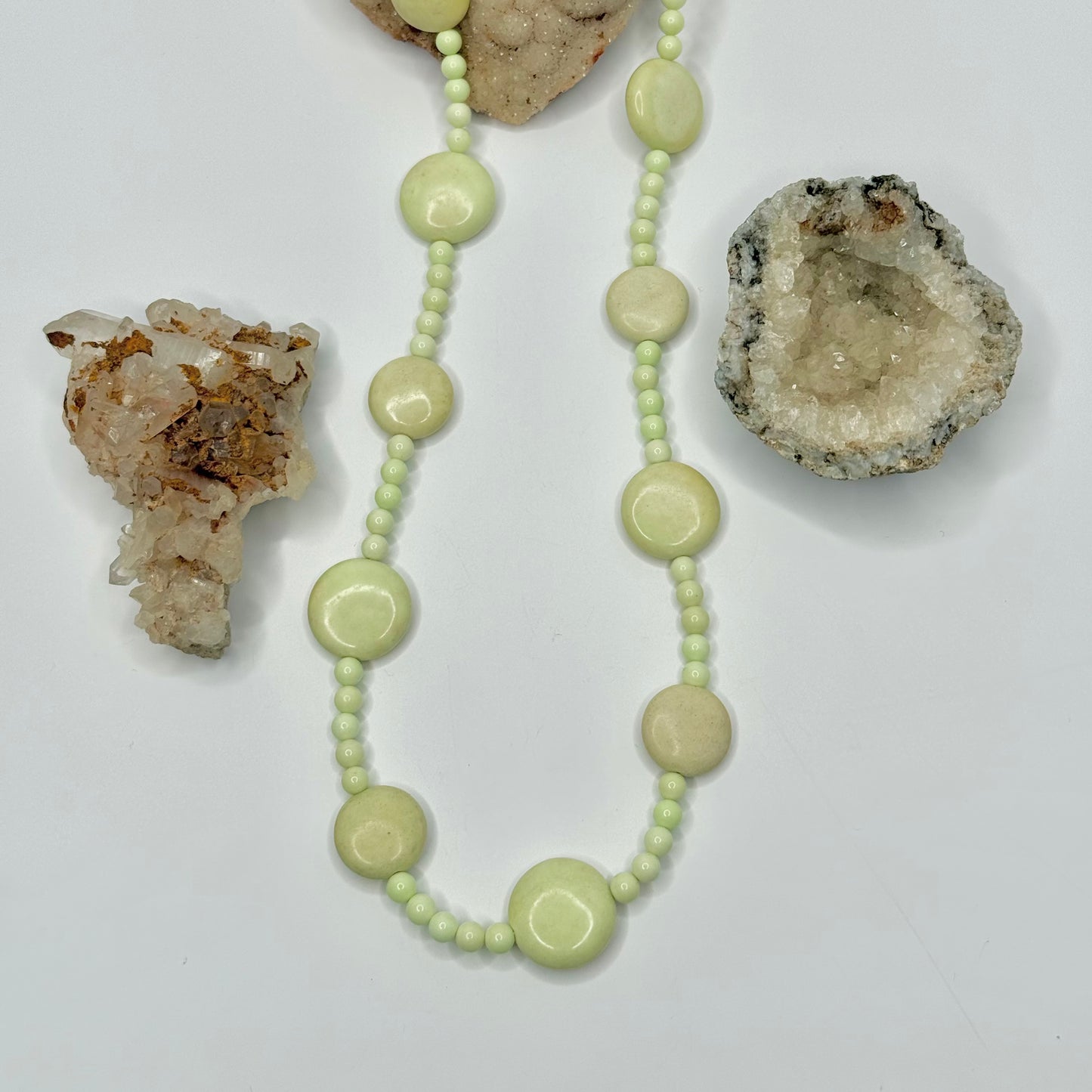 Gold Lemon Chrysoprase Beaded Necklace