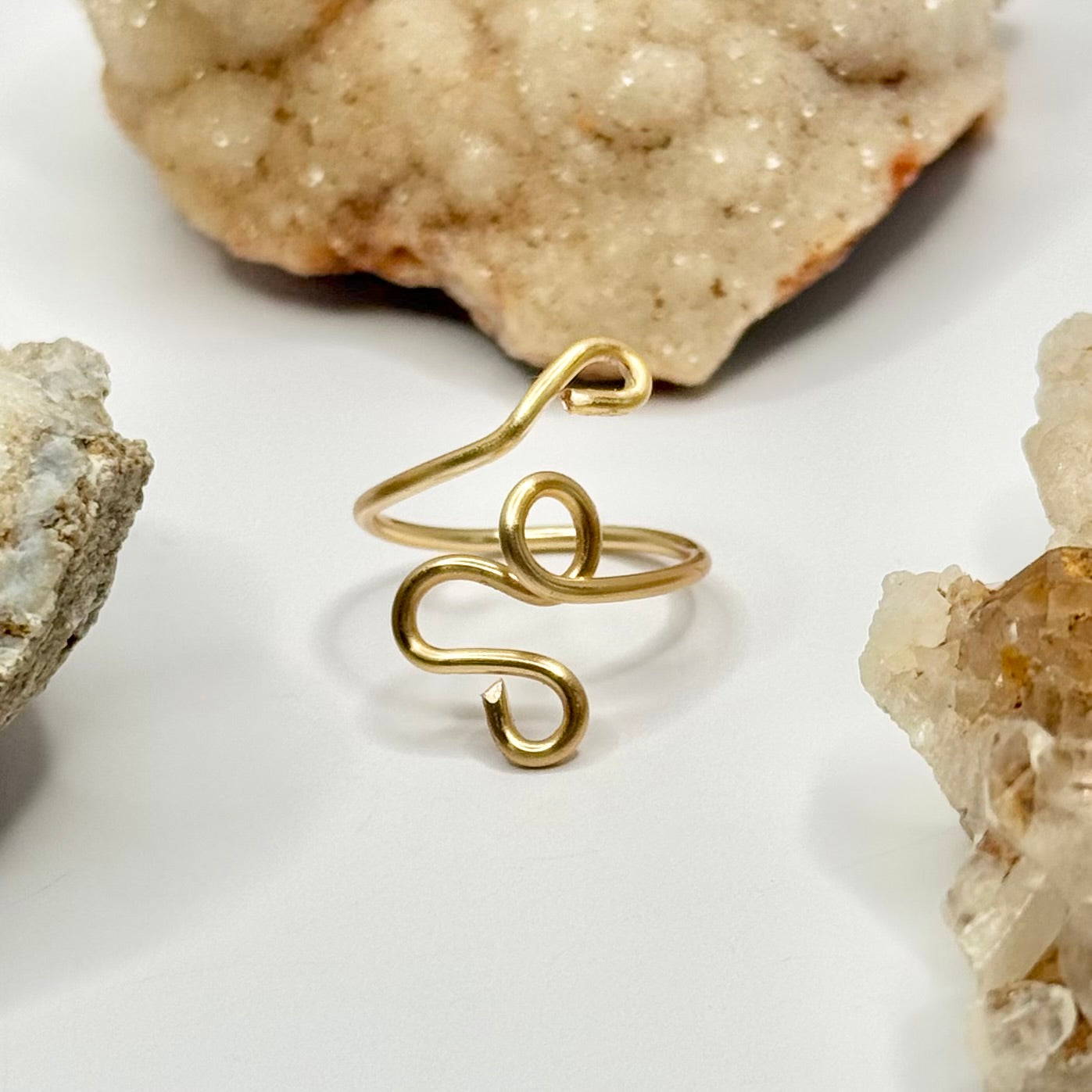 Gold Bypass Curled Ring