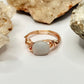 Rose Gold White Jade Ring