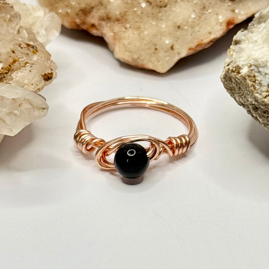 Rose Gold Onyx Ring
