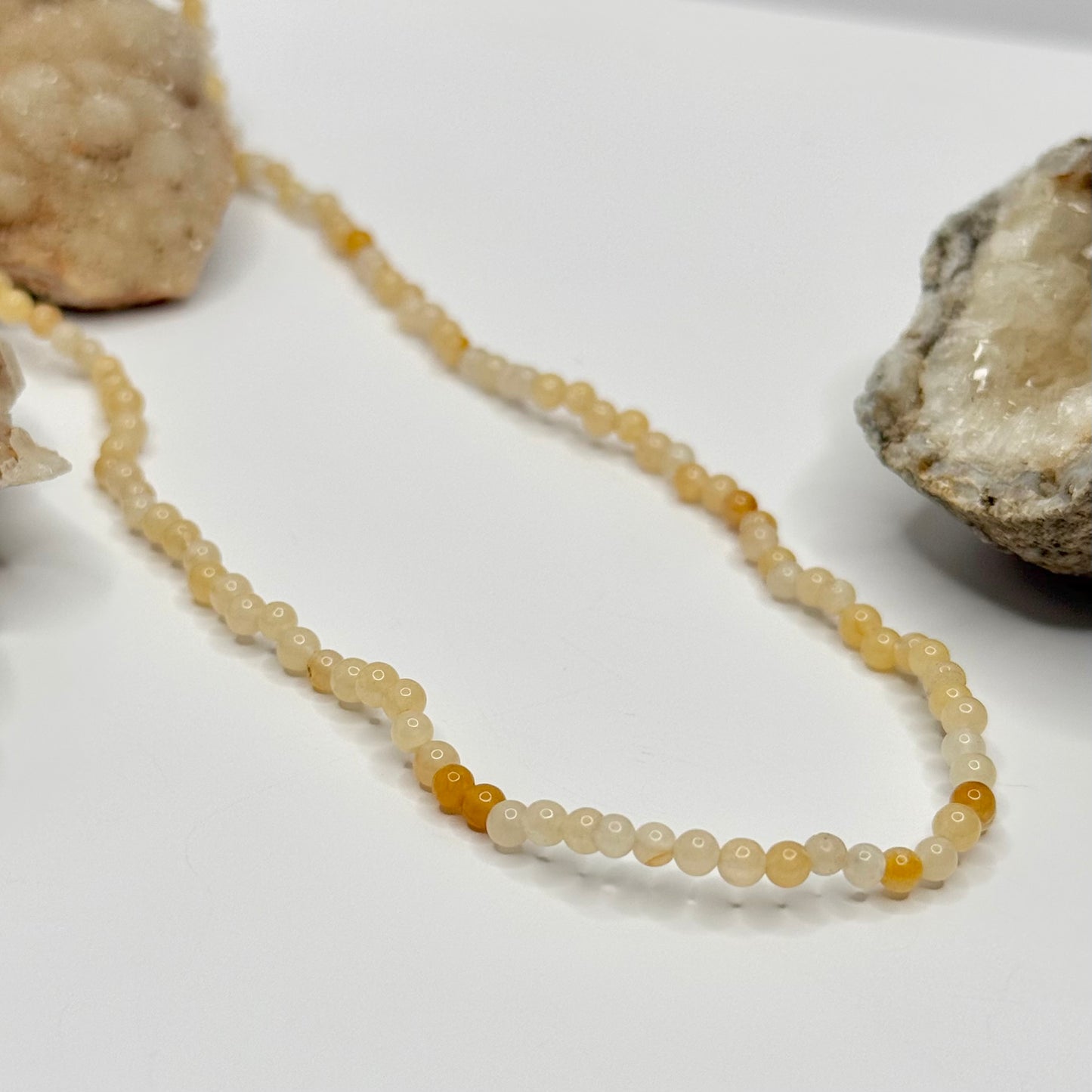 Yellow Carnelian Beaded Necklace