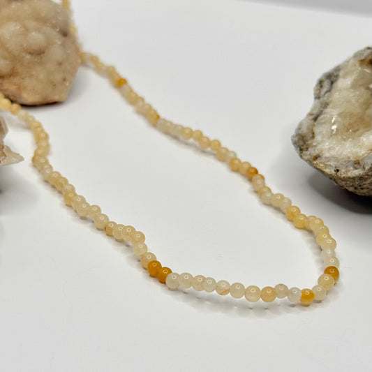 Yellow Carnelian Beaded Necklace