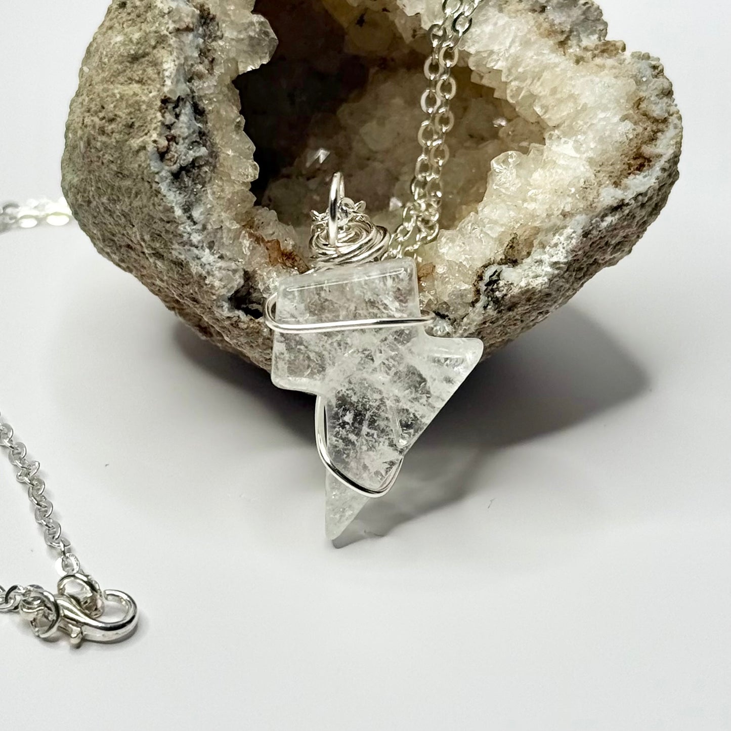Silver Quartz Lightning Necklace