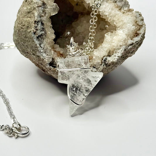Silver Quartz Lightning Necklace