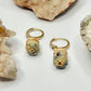 Gold Plated Bumblebee Jasper Huggie Earrings