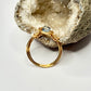 Gold Blue Gray Glass Ring
