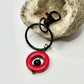Charcoal Obsidian and Dyed Howlite Keychain