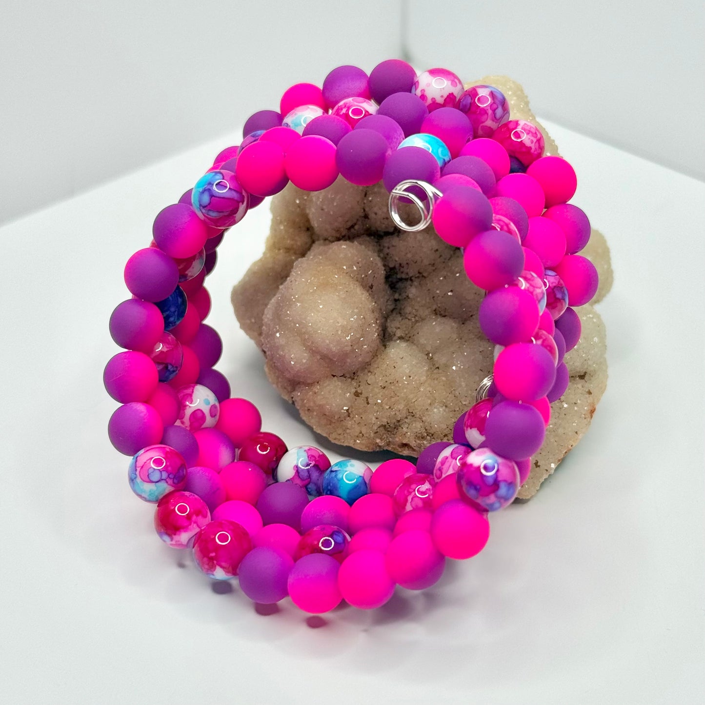 Pink, Purple, and Blue Wrap Bracelet