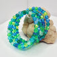 Blue and Green Beaded Wrap Bracelet