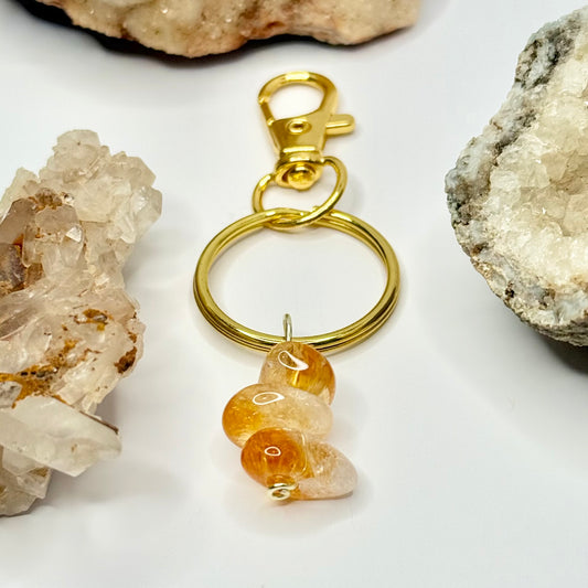 Gold Citrine Keychain