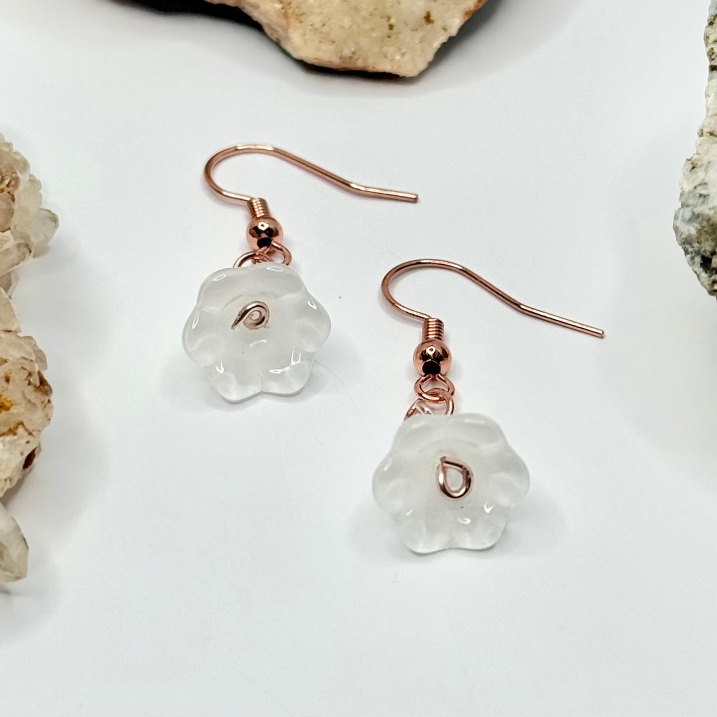 Rose Gold Flower Earrings