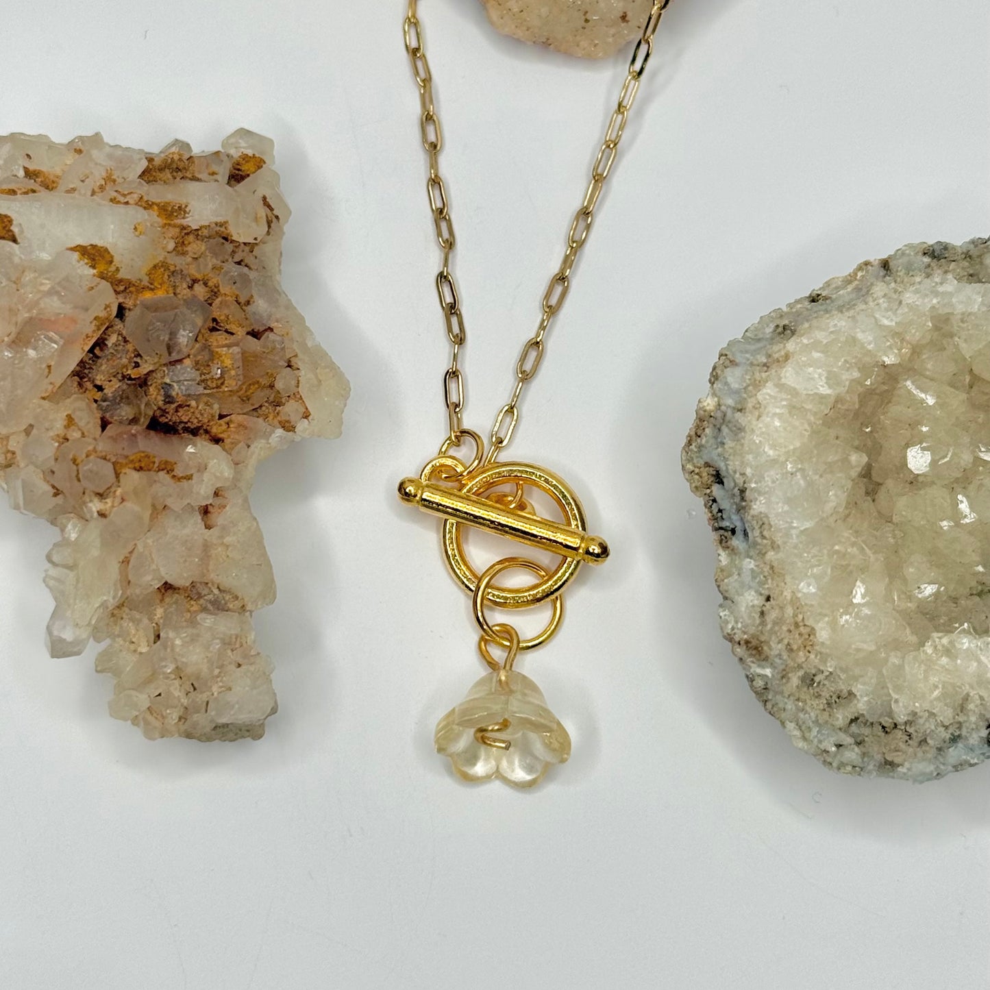 Gold Flower Toggle Necklace
