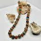Jasper and Wood Heart Beaded Necklace