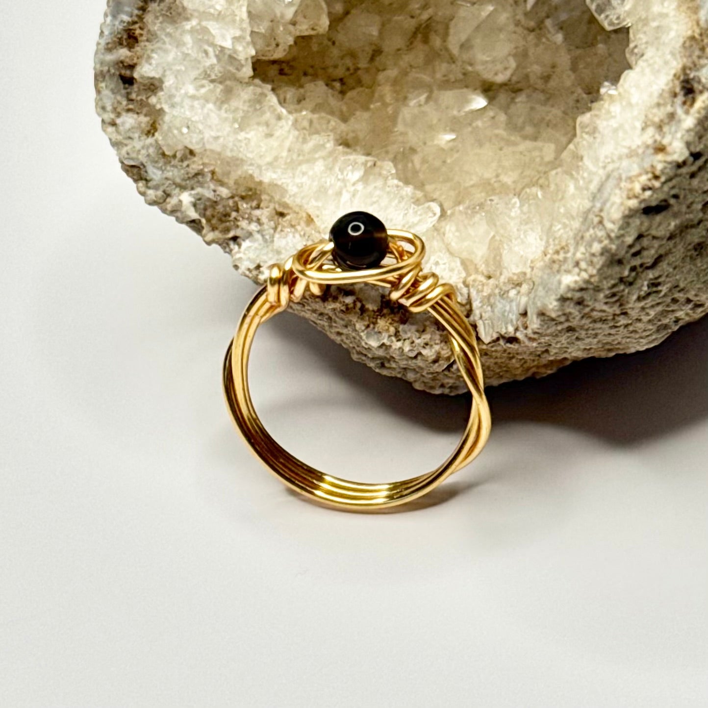 Gold Obsidian Ring