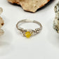 Silver Yellow Jade Ring
