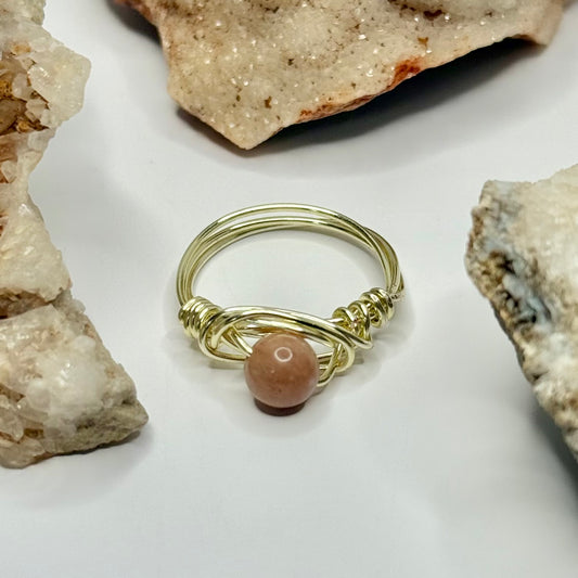Gold Rhodonite Ring