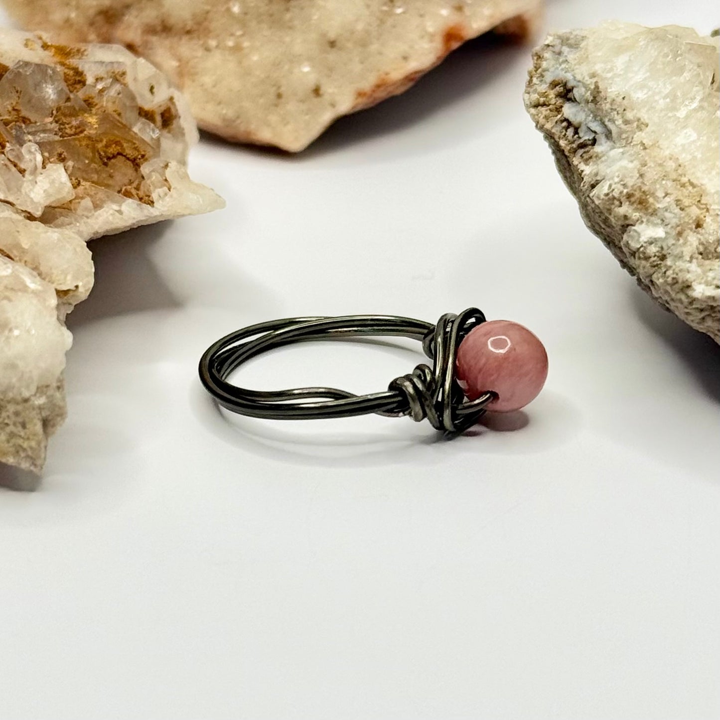 Charcoal Rhodonite Ring