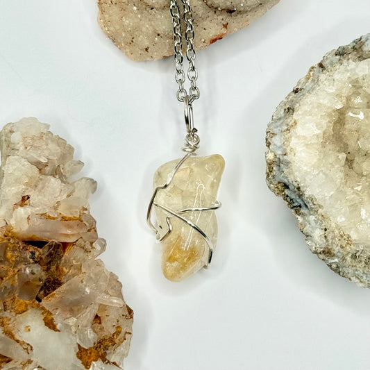 Silver Citrine Necklace
