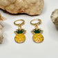 Gold Plated Pineapple Charm Huggie Earrings