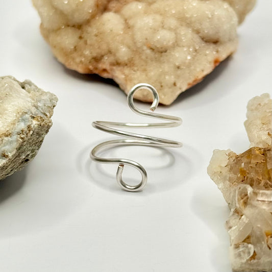 Silver Wrapped Bypass Ring