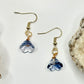 Gold Plated Blue Flower Earrings