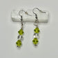 Silver Green Resin Earrings