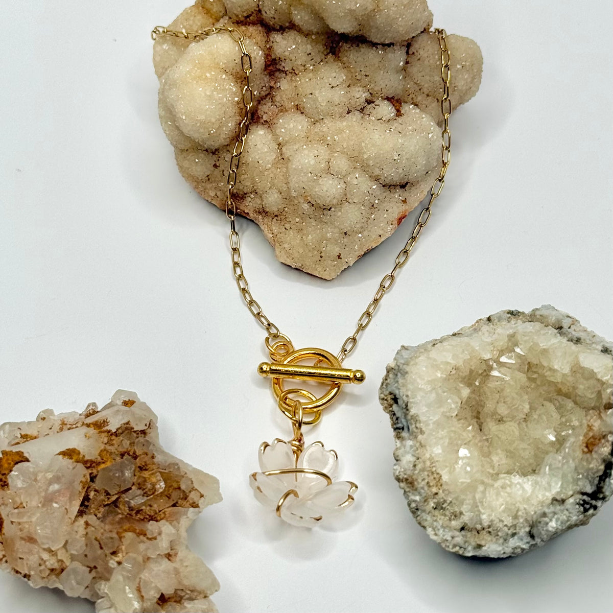 Gold Flower Toggle Necklace