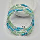 Silver Green and Blue Wrap Bracelet