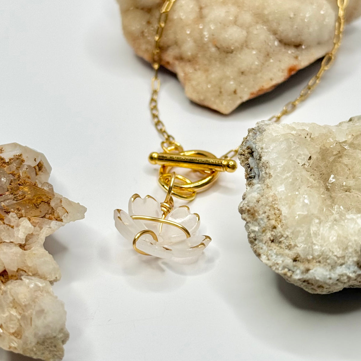 Gold Flower Toggle Necklace
