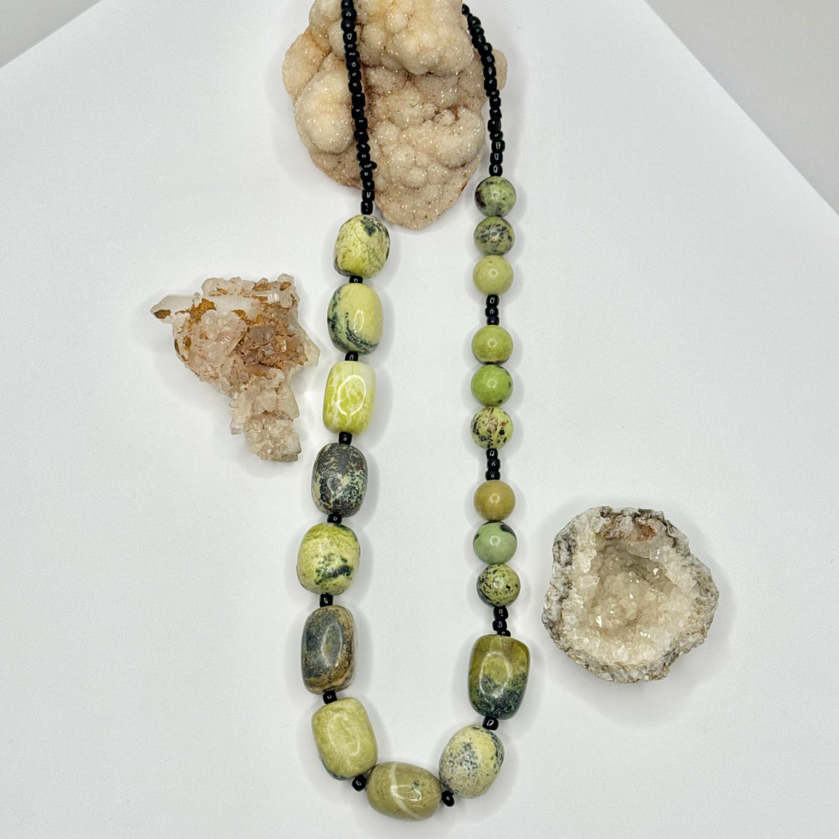 Lemon Chrysoprase Beaded Necklace