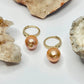 Gold Pearl Huggie Earrings