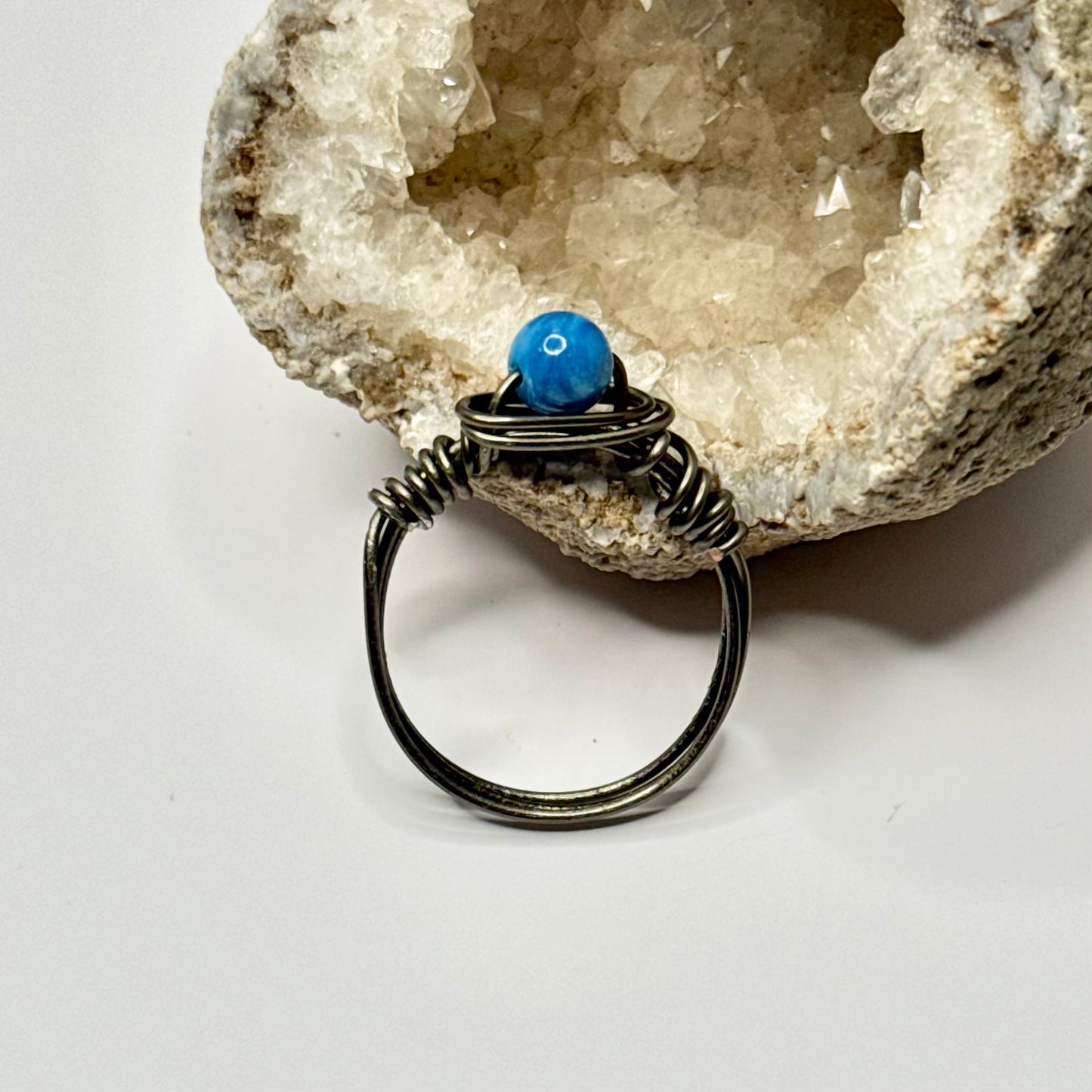 Charcoal Blue Shell Ring