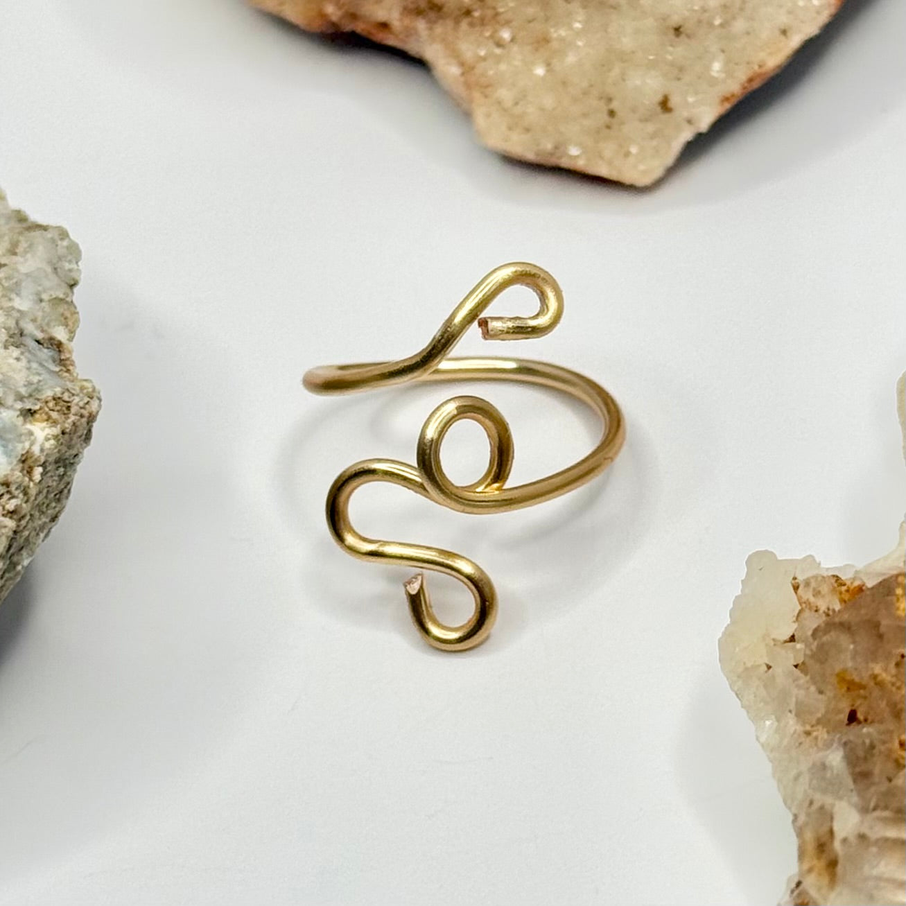 Gold Bypass Curled Ring