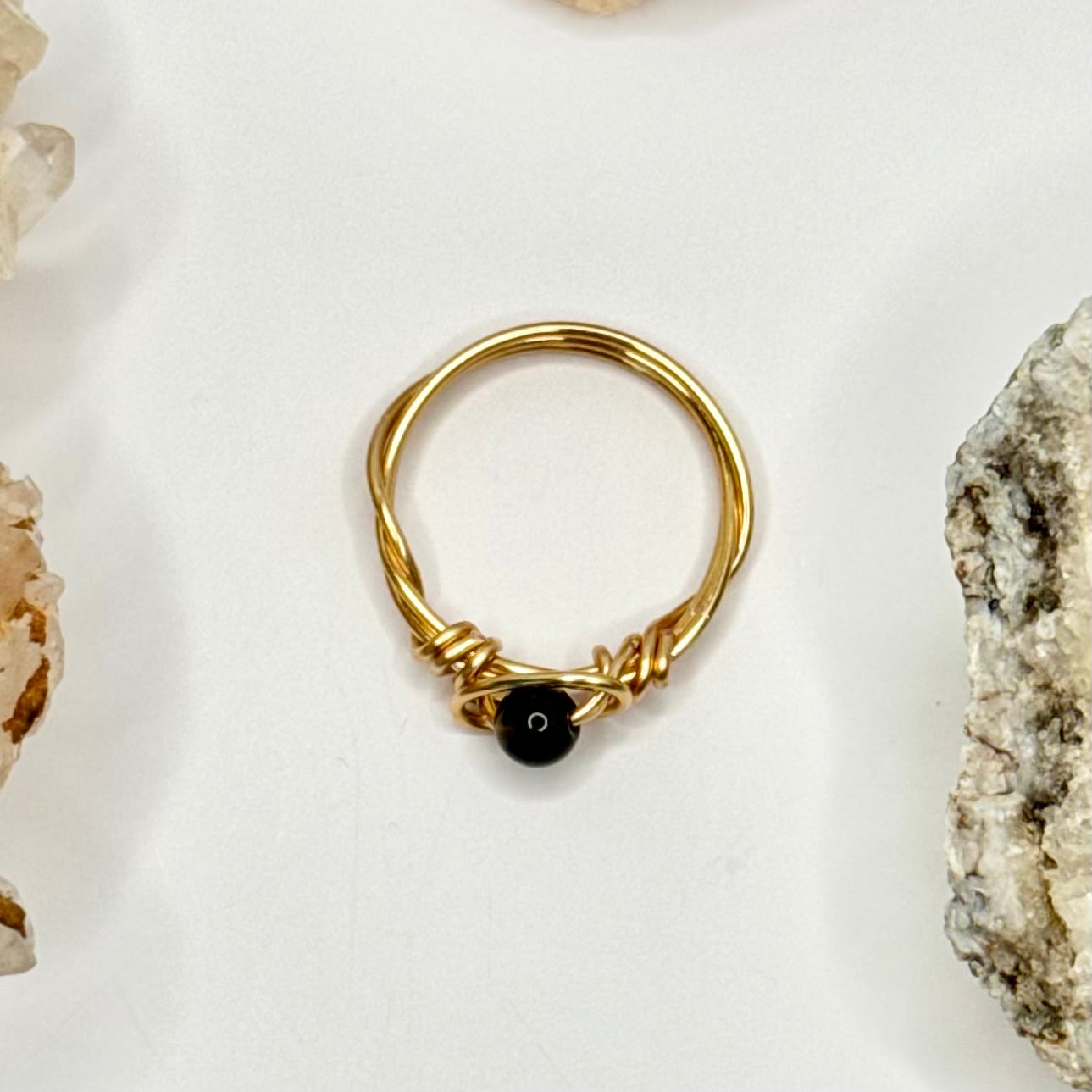 Gold Obsidian Ring