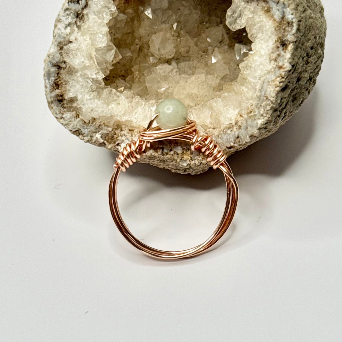 Rose Gold Jade Ring