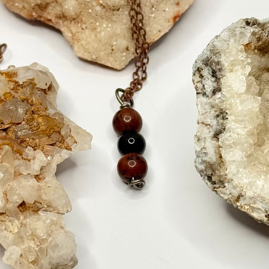 Charcoal Jasper and Onyx Necklace
