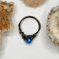 Charcoal Blue Beaded Ring