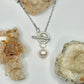 Silver Pearl Toggle Necklace