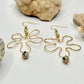 Gold Dalmatian Jasper Flower Earrings