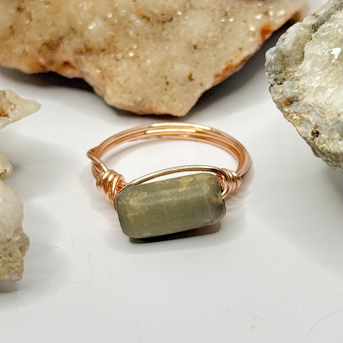 Rose Gold Rainforest Jasper Ring
