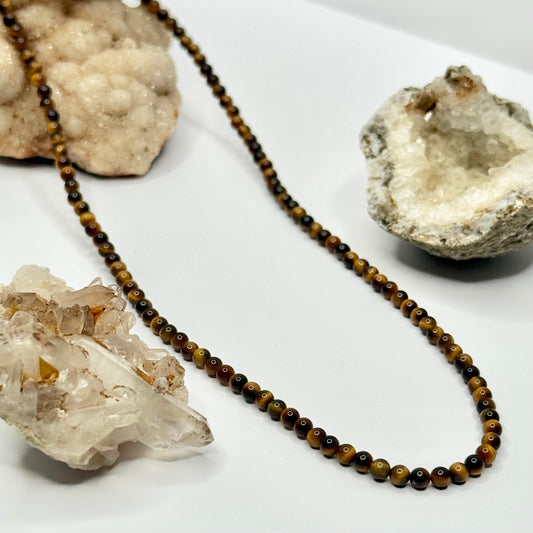 Gold Plated Tigers Eye Beaded Necklace