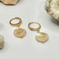 Gold Plated White Shell Earrings