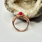 Rose Gold Red Beaded Ring