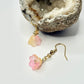 Gold Pink and Yellow Earrings