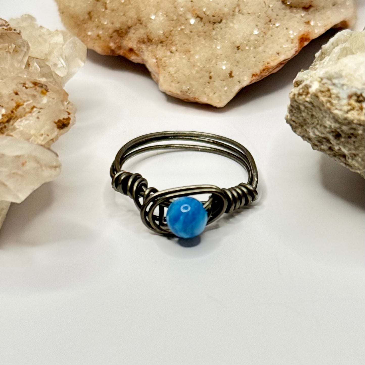 Charcoal Blue Shell Ring