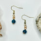 Gold Plated Blue Apatite Earrings