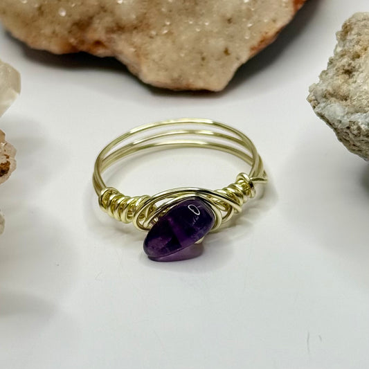 Gold Amethyst Ring